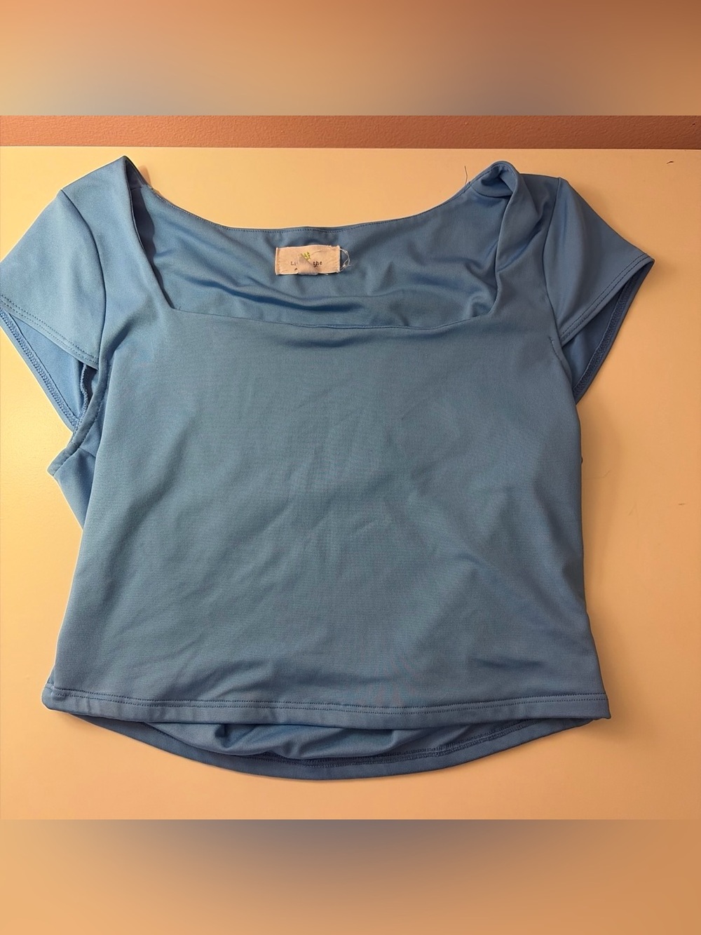 T.J.Maxx Baby Blue Square Neck Crop Top